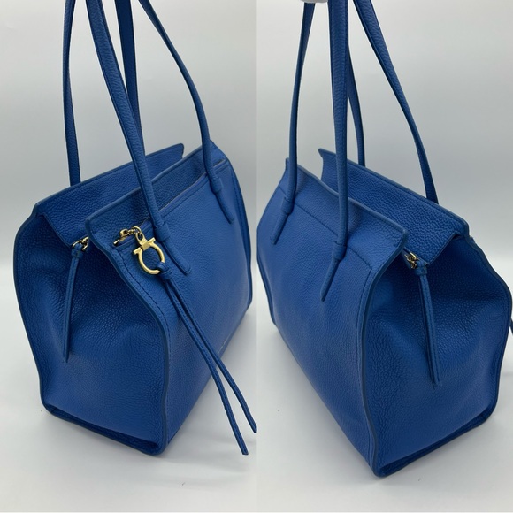 Authentic Salvatore Ferragamo Gancini blue Amy tote - Picture 8 of 17